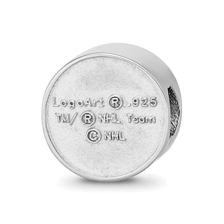 Sterling Silver Rhodium-plated NHL LogoArt Winnipeg Jets Enameled Bead
