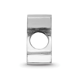 Sterling Silver Rhodium-plated LogoArt Michigan State University Spartan Enameled Logo Bead