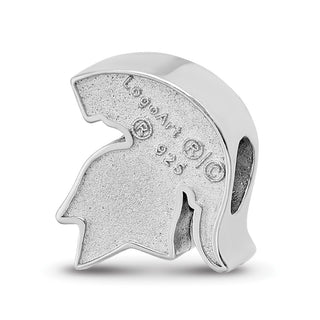 Sterling Silver Rhodium-plated LogoArt Michigan State University Spartan Enameled Logo Bead