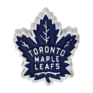 Sterling Silver Rhodium-plated NHL LogoArt Toronto Maple Leafs Enameled Bead