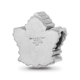 Sterling Silver Rhodium-plated NHL LogoArt Toronto Maple Leafs Enameled Bead