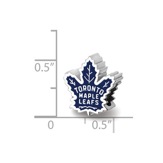 Sterling Silver Rhodium-plated NHL LogoArt Toronto Maple Leafs Enameled Bead