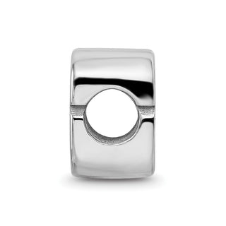 Sterling Silver Rhodium-plated LogoArt North Carolina State University N-C-S Enameled Logo Bead