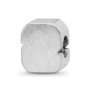 Sterling Silver Rhodium-plated LogoArt North Carolina State University N-C-S Enameled Logo Bead