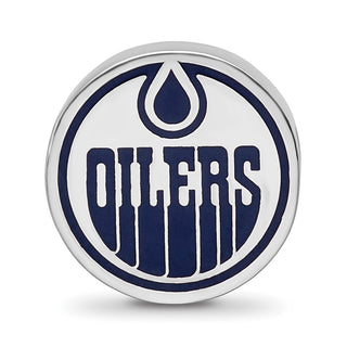 Sterling Silver NHL LogoArt Edmonton Oilers Enameled Logo Bead