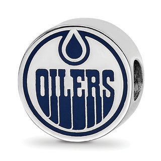 Sterling Silver NHL LogoArt Edmonton Oilers Enameled Logo Bead