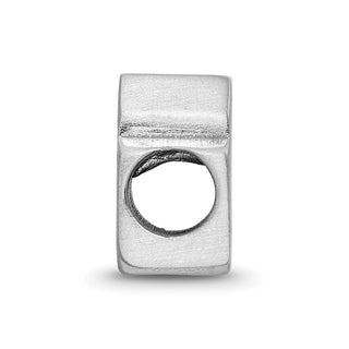 Sterling Silver Rhodium-plated LogoArt The Ohio State University Enameled Extruded Logo Bead