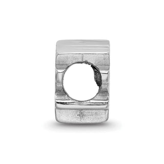 Sterling Silver Rhodium-plated NHL LogoArt Pittsburgh Penguins Logo Enameled Bead