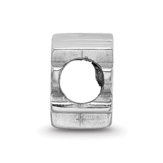 Sterling Silver Rhodium-plated NHL LogoArt Pittsburgh Penguins Logo Enameled Bead
