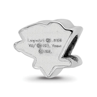 Sterling Silver Rhodium-plated NHL LogoArt Pittsburgh Penguins Logo Enameled Bead