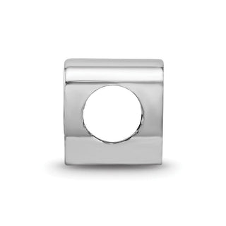 Sterling Silver Rhodium-plated LogoArt Purdue University Letter P Enameled Logo Bead