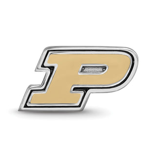 Sterling Silver Rhodium-plated LogoArt Purdue University Letter P Enameled Logo Bead