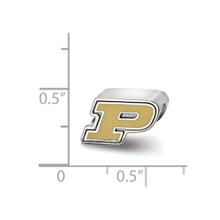 Sterling Silver Rhodium-plated LogoArt Purdue University Letter P Enameled Logo Bead