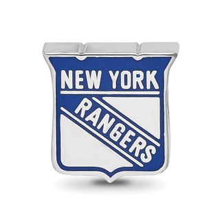 Sterling Silver NHL LogoArt New York Rangers Enameled Logo Bead