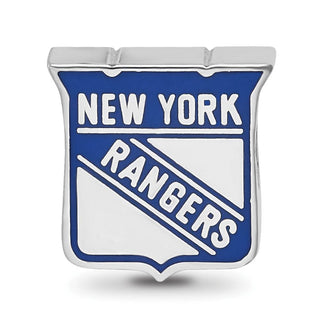 Sterling Silver NHL LogoArt New York Rangers Enameled Logo Bead