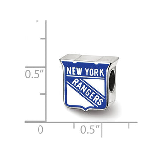 Sterling Silver NHL LogoArt New York Rangers Enameled Logo Bead
