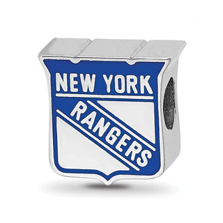 Sterling Silver NHL LogoArt New York Rangers Enameled Logo Bead