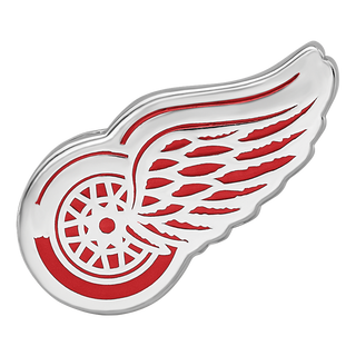 Sterling Silver Rhodium-plated NHL LogoArt Detroit Red Wings Enameled Bead