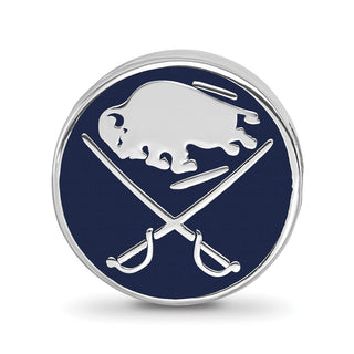Sterling Silver NHL LogoArt Buffalo Sabres Enameled Bead