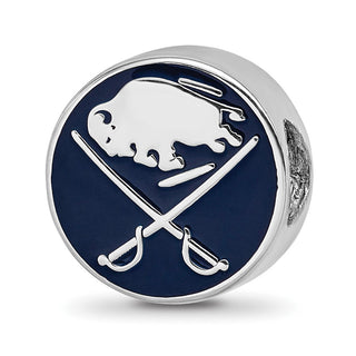 Sterling Silver NHL LogoArt Buffalo Sabres Enameled Bead