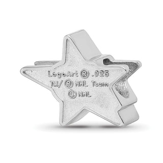 Sterling Silver Rhodium-plated NHL LogoArt Dallas Stars Enameled Bead