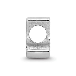 Sterling Silver Rhodium-plated LogoArt University of Alabama Letter A Enameled Bead