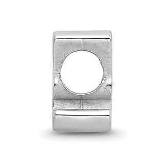Sterling Silver Rhodium-plated LogoArt University of Alabama Letter A Enameled Bead