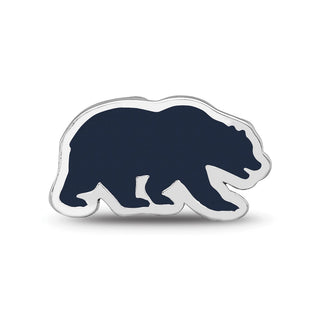 Sterling Silver Rhodium-plated LogoArt University of California Berkeley Bear Enameled Bead