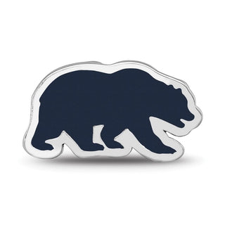 Sterling Silver Rhodium-plated LogoArt University of California Berkeley Bear Enameled Bead