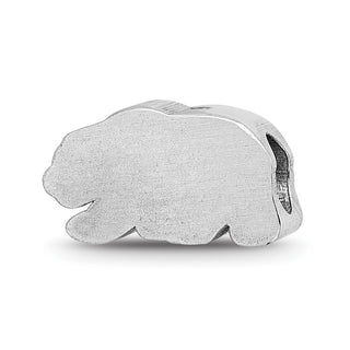 Sterling Silver Rhodium-plated LogoArt University of California Berkeley Bear Enameled Bead