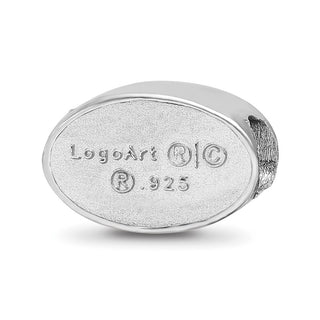 Sterling Silver Rhodium-plated LogoArt University of Georgia Letter G Enameled Logo Bead