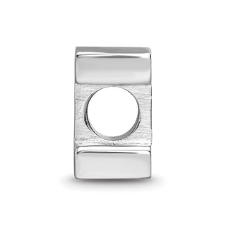 Sterling Silver Rhodium-plated LogoArt University of Illinois Letter I Enameled Logo Bead