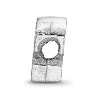 Sterling Silver Rhodium-plated LogoArt University of Kentucky U-K Enameled Logo Bead