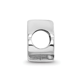 Sterling Silver Rhodium-plated LogoArt University of Louisville Cardinal Enameled Logo Bead
