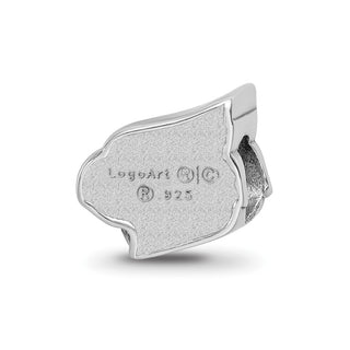Sterling Silver Rhodium-plated LogoArt University of Louisville Cardinal Enameled Logo Bead