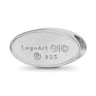 Sterling Silver Rhodium-plated LogoArt University of Mississippi Ole Miss Oval Enameled Bead