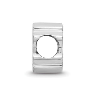 Sterling Silver Rhodium-plated LogoArt University of North Carolina N-C 1-sided Enameled Bead