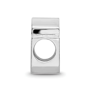 Sterling Silver Rhodium-plated LogoArt University of Oklahoma O-U 1-sided Enameled Bead