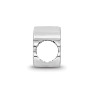 Sterling Silver Rhodium-plated LogoArt University of Pittsburgh Pitt Script Enameled Logo Bead