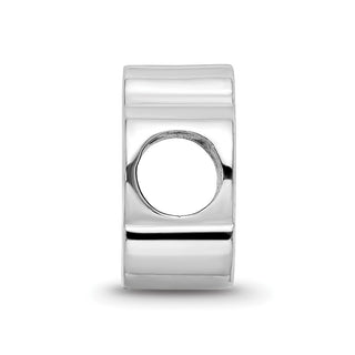 Sterling Silver Rhodium-plated LogoArt University of South Dakota S-D Pawprint Enameled Bead