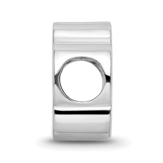 Sterling Silver Rhodium-plated LogoArt University of South Dakota S-D Pawprint Enameled Bead