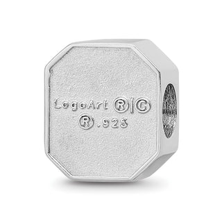 Sterling Silver Rhodium-plated LogoArt University of South Carolina Enameled Logo Bead SS500USO