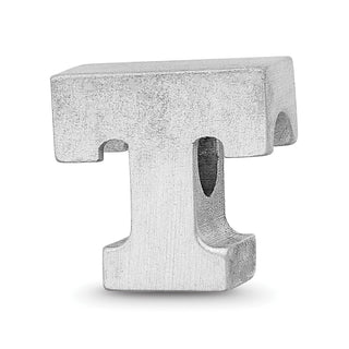 Sterling Silver Rhodium-plated LogoArt University of Tennessee Letter T Enameled Bead