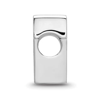 Sterling Silver Rhodium-plated LogoArt University of Virginia Block V Enameled Logo Bead