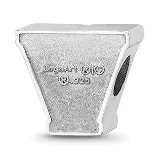 Sterling Silver Rhodium-plated LogoArt Villanova University Letter V Enameled Bead