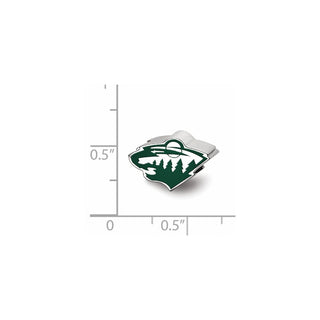 Sterling Silver NHL LogoArt Minnesota Wild Enameled Logo Bead