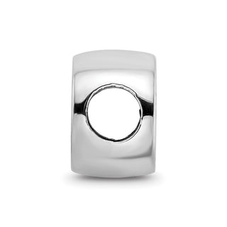 Sterling Silver Rhodium-plated NHL LogoArt Chicago Blackhawks Double Logo Enameled Bead