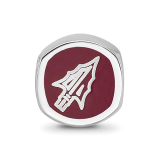 Sterling Silver LogoArt Florida State University Cushion Shaped Enameled Bead