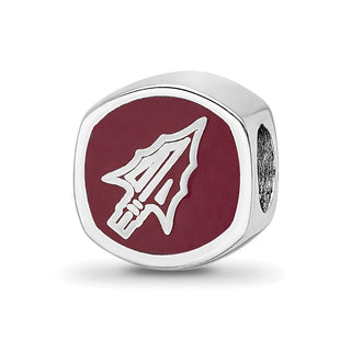 Sterling Silver LogoArt Florida State University Cushion Shaped Enameled Bead