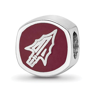 Sterling Silver LogoArt Florida State University Cushion Shaped Enameled Bead